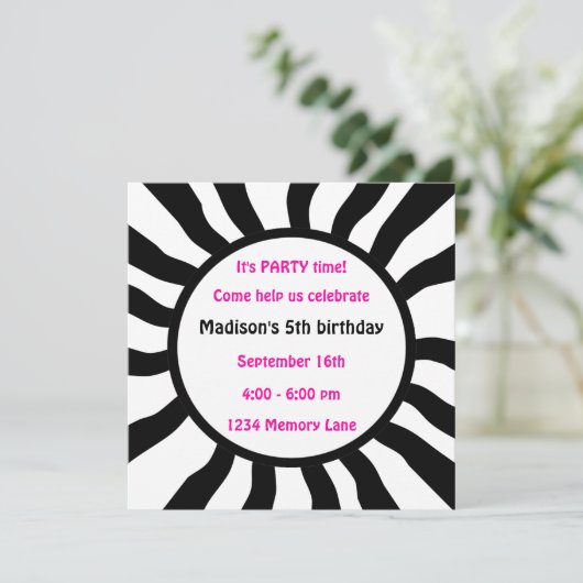 Aangepersonaliseerde uitnodiging van de 5e verjaar (Staand voorkant)