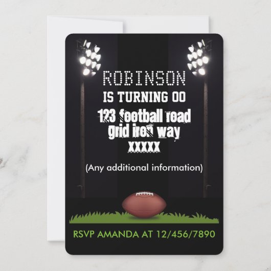 Aangepersonaliseerde uitnodiging van de Amerikaans (Achterkant)