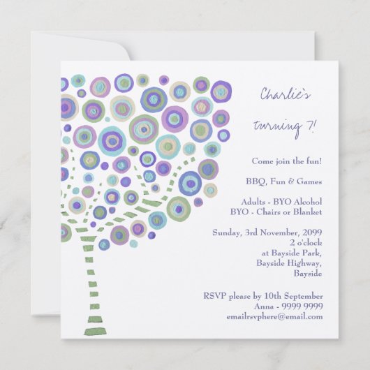 Aangepersonaliseerde uitnodiging van de Unisex Boo (Achterkant)