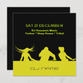 Aangepersonaliseerde uitnodiging van DJ  partij (Voorkant / Achterkant)