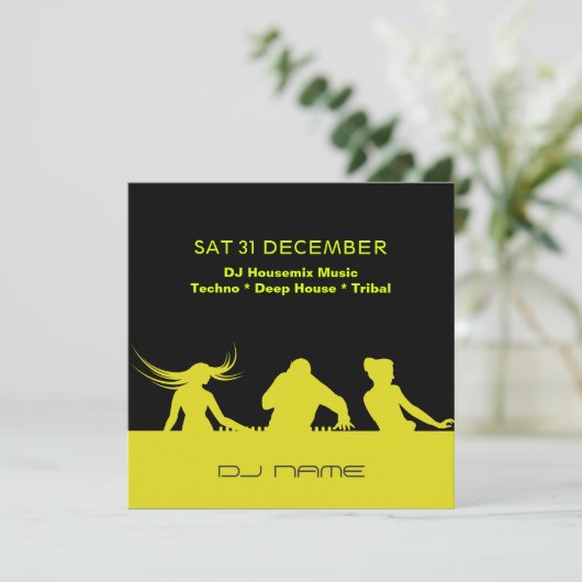 Aangepersonaliseerde uitnodiging van DJ  partij (Staand voorkant)