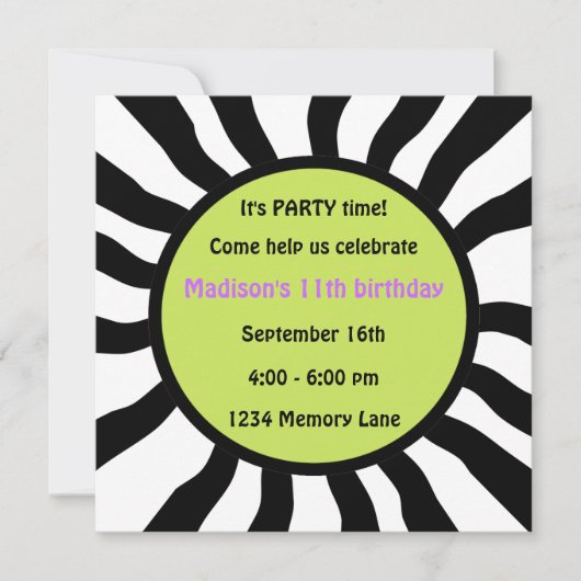 Aangepersonaliseerde uitnodiging voor 11e verjaard (Voorkant)