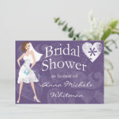 Aangepersonaliseerde uitnodiging voor bridal Showe (Staand voorkant)