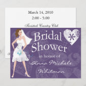 Aangepersonaliseerde uitnodiging voor bridal Showe (Voorkant / Achterkant)