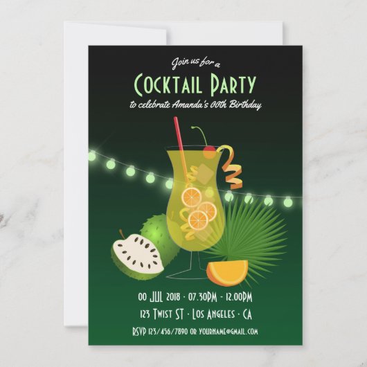 Aangepersonaliseerde uitnodiging voor cocktail Bir (Voorkant)