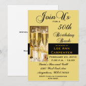 Aangepersonaliseerde uitnodiging voor een 50e verj (Voorkant / Achterkant)