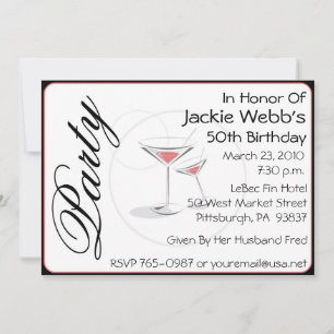 Aangepersonaliseerde uitnodiging voor een 50e verj