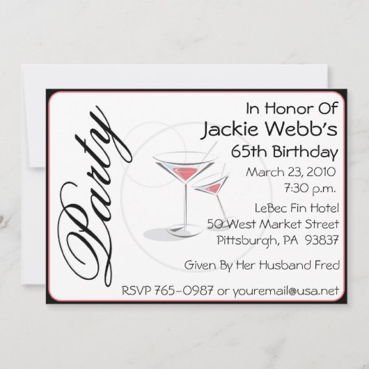 Aangepersonaliseerde uitnodiging voor een 65e verj (Voorkant)