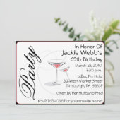 Aangepersonaliseerde uitnodiging voor een 65e verj (Staand voorkant)