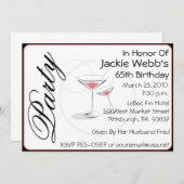 Aangepersonaliseerde uitnodiging voor een 65e verj (Voorkant / Achterkant)