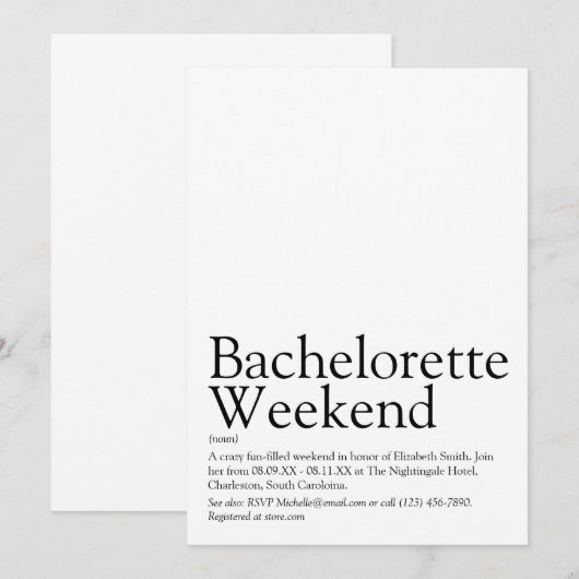 Aangepersonaliseerde uitnodiging voor week van het (Voorkant / Achterkant)