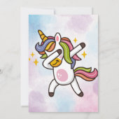 Aangepersonaliseerde Unicorn Birthday Uitnodiging (Achterkant)