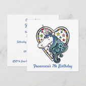 Aangepersonaliseerde Unicorn Kinderdag Uitnodigen (Voorkant / Achterkant)