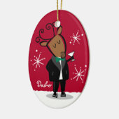 Aangepersonaliseerde versiering van Dasher Reindee Keramisch Ornament (Links)