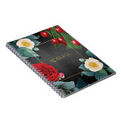 Aangepersonaliseerde Vintage Floral Elegance Notitieboek (Rechterzijde)