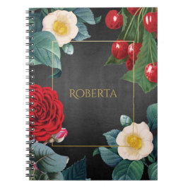 Aangepersonaliseerde Vintage Floral Elegance Notitieboek