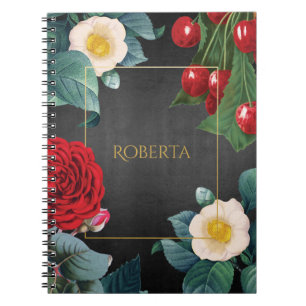 Aangepersonaliseerde Vintage Floral Elegance Notitieboek