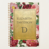 Aangepersonaliseerde Vintage Floral Elegance Planner (Voorkant)