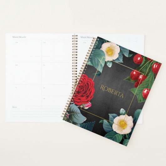 Aangepersonaliseerde Vintage Floral Elegance Planner (Display)