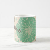 Aangepersonaliseerde Vintage Floral Roos Garden Koffiemok (Center)