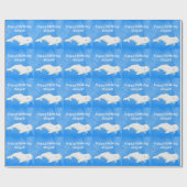 Aangepersonaliseerde visdag in Beluga - Blauwe Oce Cadeaupapier (Vlak)