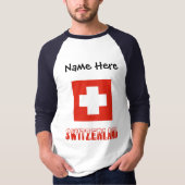 Aangepersonaliseerde vlag Zwitserland en Zwitserla T-shirt (Voorkant)