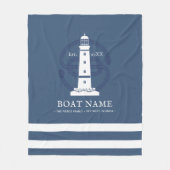 Aangepersonaliseerde vuurtoren Boat naam Modern Fleece Deken (Voorkant)