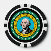 Aangepersonaliseerde Washington State Flag op een Poker Chips (Voorkant)