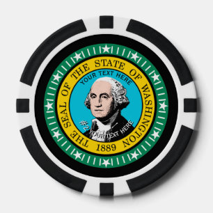 Aangepersonaliseerde Washington State Flag op een Poker Chips