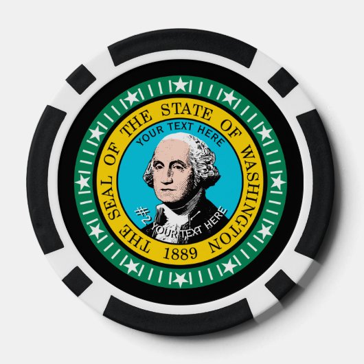 Aangepersonaliseerde Washington State Flag op een Poker Chips (Achterkant)