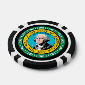 Aangepersonaliseerde Washington State Flag op een Poker Chips (Enkel)
