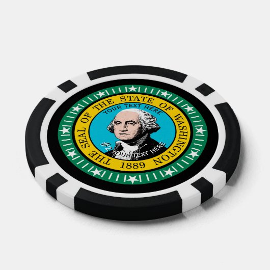 Aangepersonaliseerde Washington State Flag op een Poker Chips (Enkel)