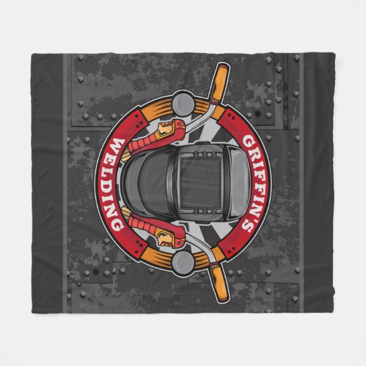 Aangepersonaliseerde wassenmetaalfabricator-lassen fleece deken (Voorkant (Horizontaal))