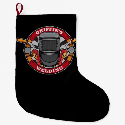 Aangepersonaliseerde wassenmetaalfabricator-lassen grote kerstsok (Voorkant)