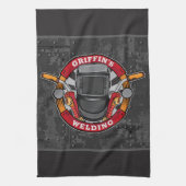 Aangepersonaliseerde wassenmetaalfabricator-lassen theedoek (Verticaal)