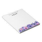 Aangepersonaliseerde Waterverf Floral Notitieblok (Schuin)