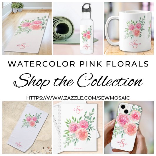 Aangepersonaliseerde Waterverf Floral Waterfles