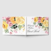 Aangepersonaliseerde Waterverf Floral Wedding Gastenboek (Volledig)