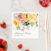 Aangepersonaliseerde Waterverf Floral Wedding Servet (Insitu)