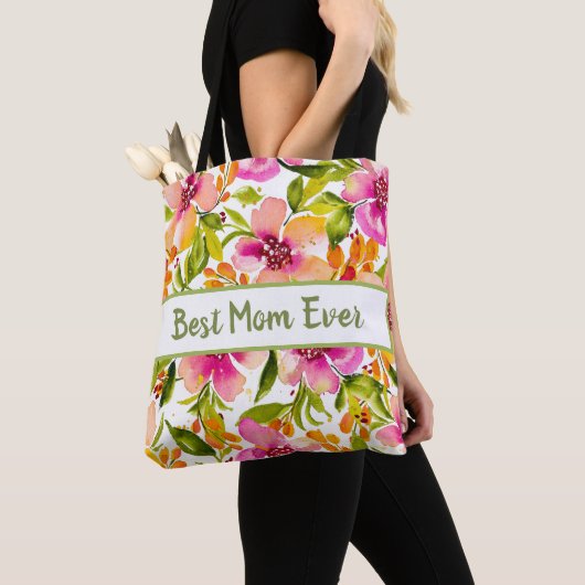 Aangepersonaliseerde Waterverf van de Serena Flora Tote Bag (Dichtbij)