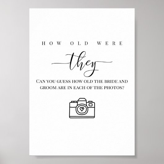 Aangepersonaliseerde Weduwingshower "Hoe oud zijn Poster (Voorkant)