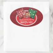 Aangepersonaliseerde winterslaapstand ovale sticker (Tas)