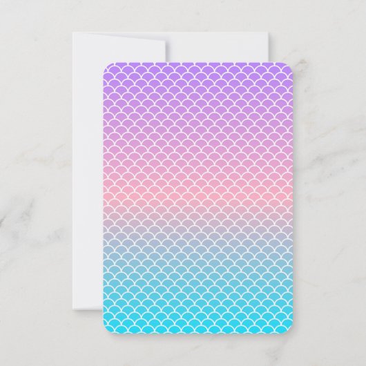 Aangepersonaliseerde zeemeermin onder het Zee 'Bir RSVP Kaartje (Achterkant)