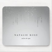 Aangepersonaliseerde zilveren Rain String Lights Muismat (Voorkant)