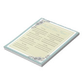 Aangepersonaliseerde Zonnebloem Dagelijkse Menu Pl Notitieblok (Linkerzijde)