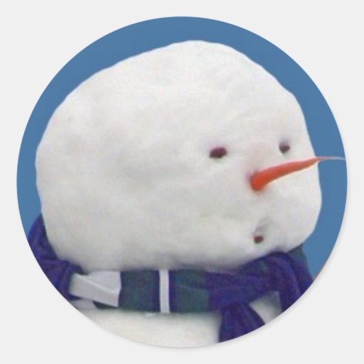 Aangeraden Snowman Selfie Ronde Sticker (Voorkant)