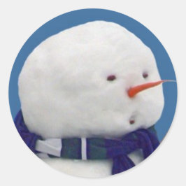 Aangeraden Snowman Selfie Ronde Sticker