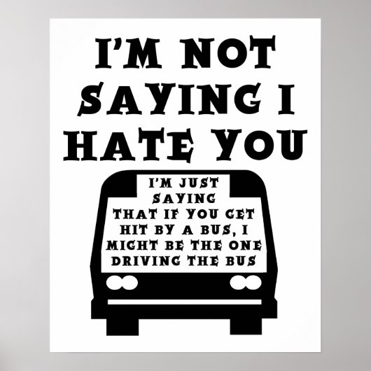 Aangereden door een bus Grappige Poster (Voorkant)