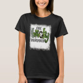 Aangeslagen St Patricks Day Leopard One Lucky Bild T-shirt (Voorkant)