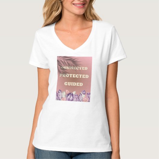 "aangesloten, beschermd, geleid" T-shirt (Voorkant)